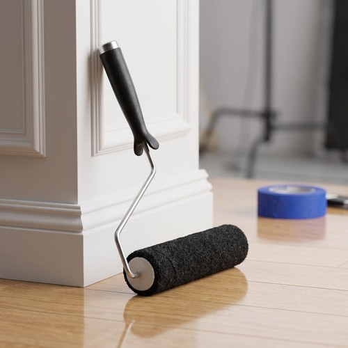 Black embossed paint roller - embossed,